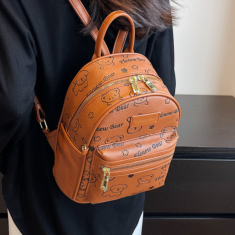Graceful Cute Bear Printed Trendy Fashion Backpacks