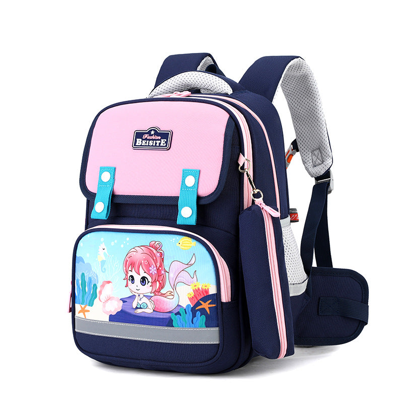 Children's Primary Grade Spine Protection Support Cartoon Elementary School Students' Schoolbags