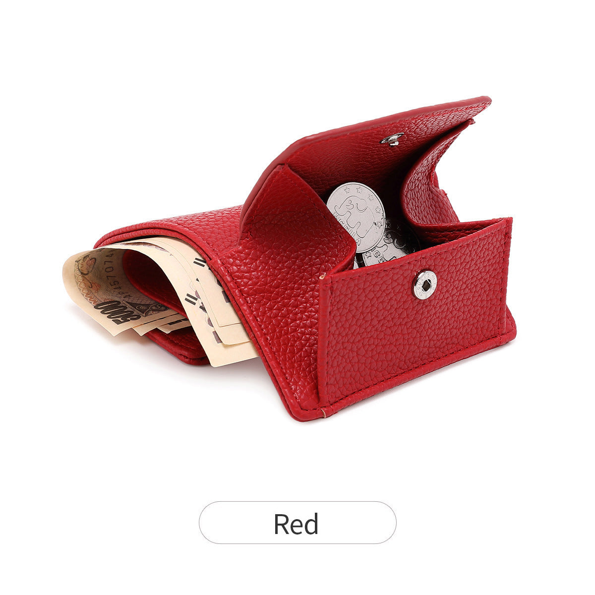 Women's Lychee Pattern Short Flip Buggy Fashion Ladies Wallet