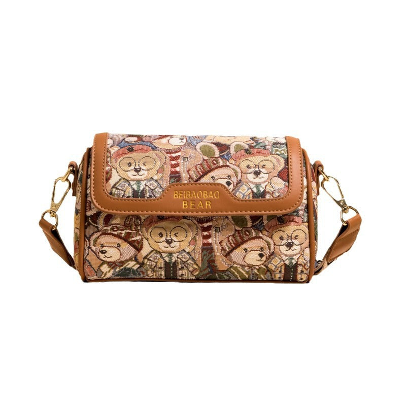 Fashion Color Contrast Single Room White Western Style Shoulder Bags