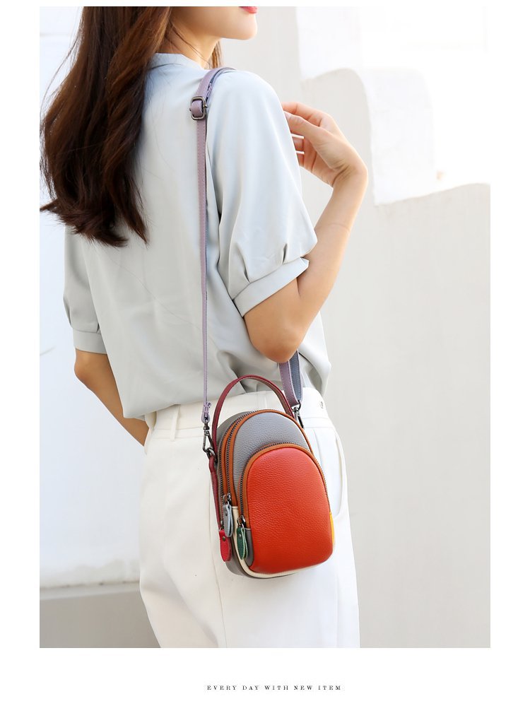 Women's Cow Leather Candy Color Korean Mini Shoulder Bags