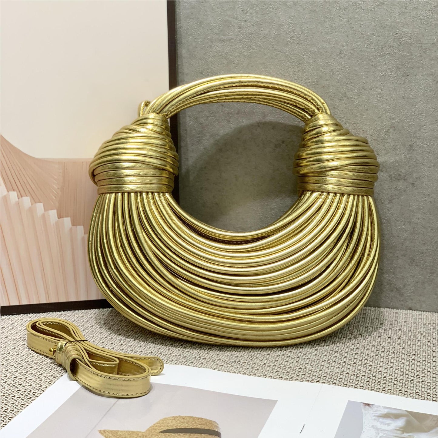 Colorful Noodle Fashion Simple Hand-woven Contrast Bags