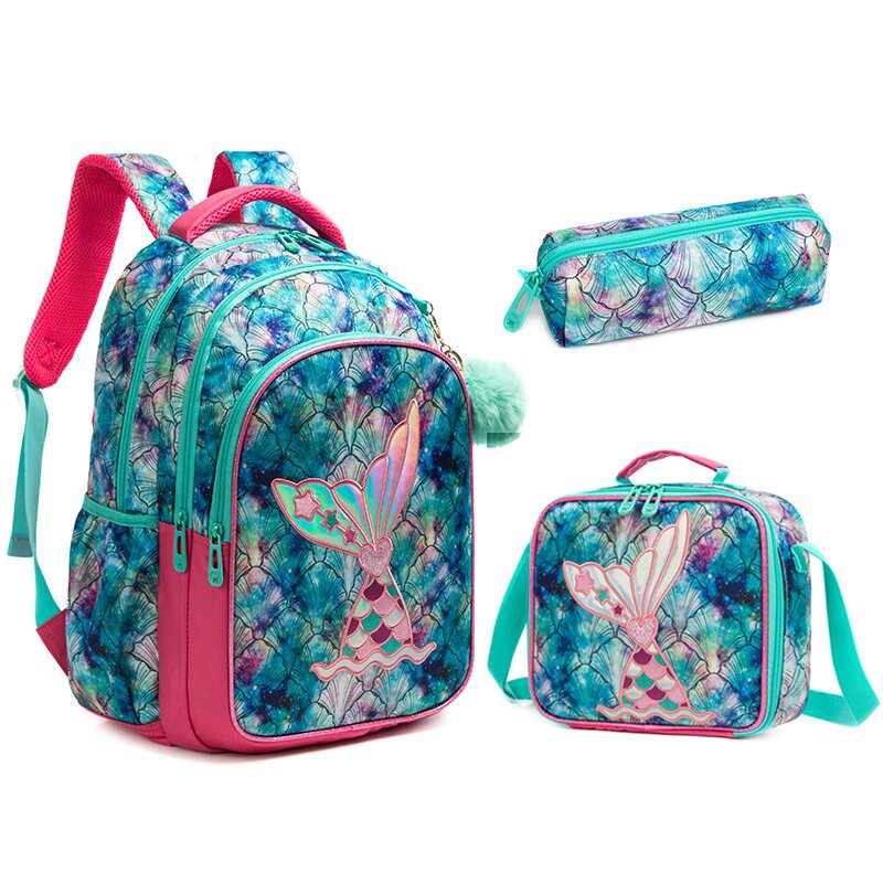 Sequined Cute Cartoon Primary Inch Three-piece Elementary School Students' Schoolbags