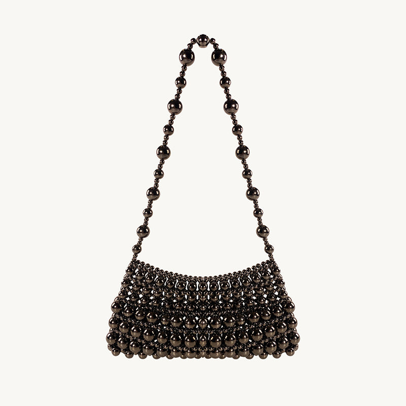 Retro Imitation Pearl Chain Hand-woven Beads Underarm Handbags