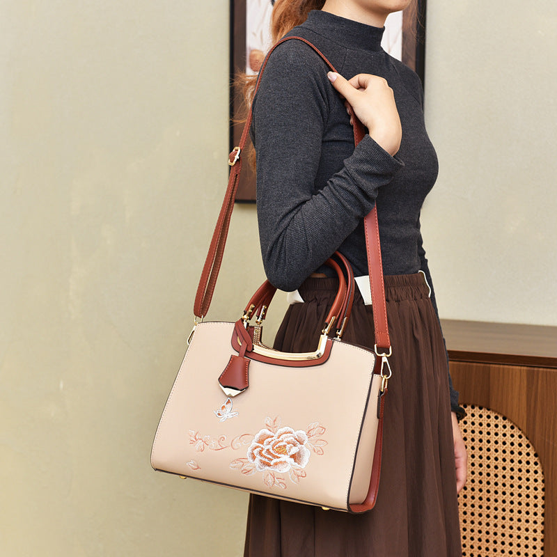 Women's Chinese Embroidery Mother Elegant Light Luxury Shoulder Bags