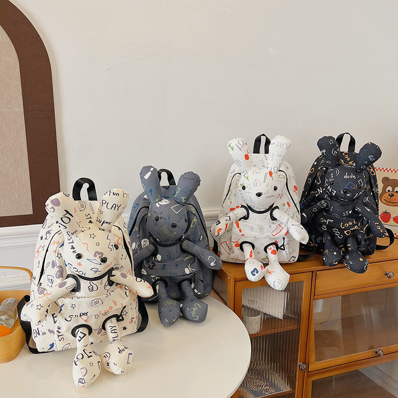 Personality Rabbit Doll Burden Reduction Spine Middle School Students' Schoolbags