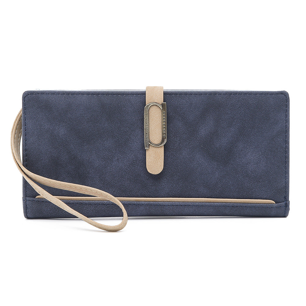 Women's Long Retro Frosted Zipper Daily Ladies Wallet