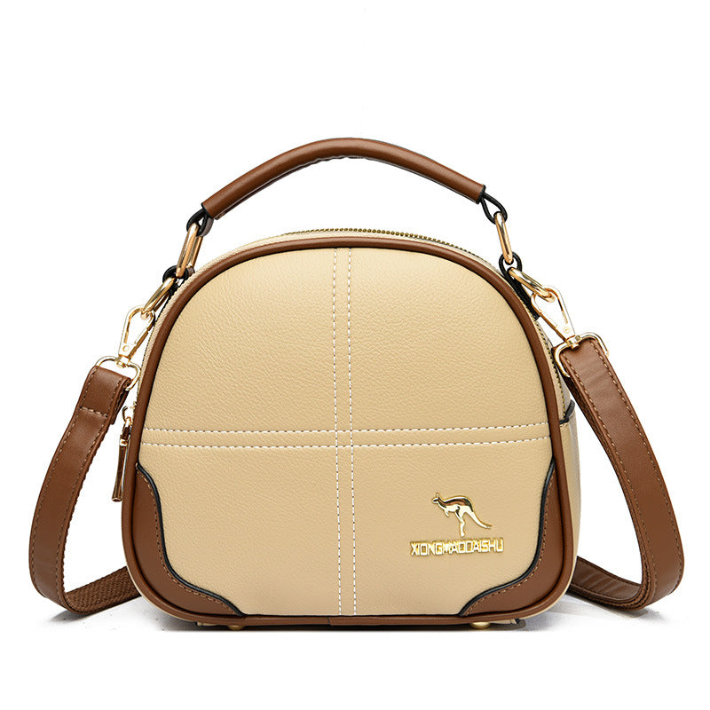 Women's High-grade Embroidery Thread Commute Soft Leather Crossbody Bags