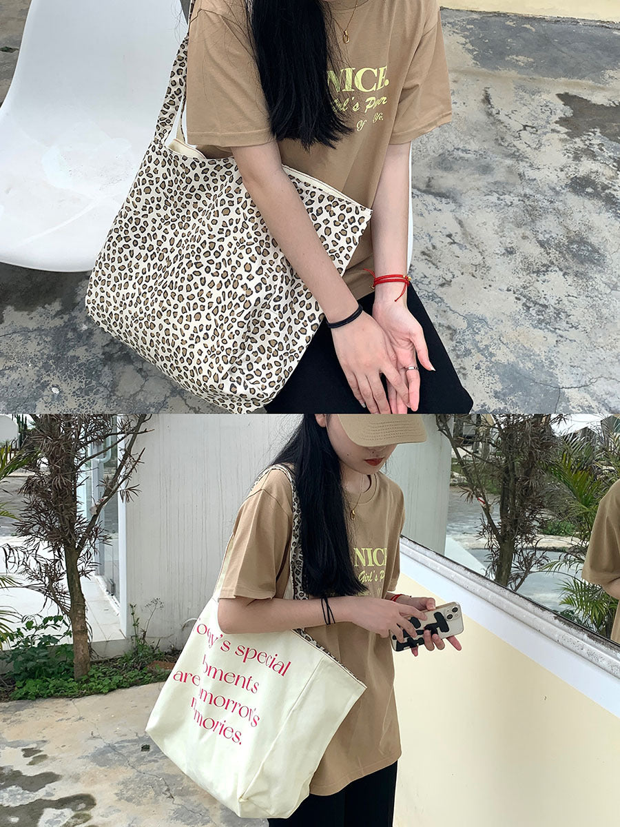 Capacity Double-sided Thick Canvas Female Dumpling Women's Shoulder Bag