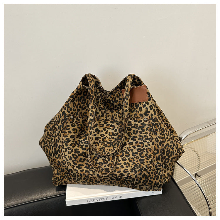 Women's Canvas Large Capacity Personalized Fashion Trendy Portable Women's Shoulder Bag