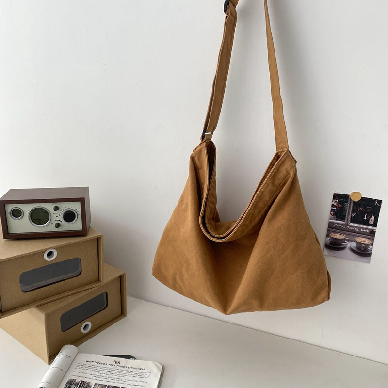 Women's Washed Canvas Retro Solid Color Simple Backpacks