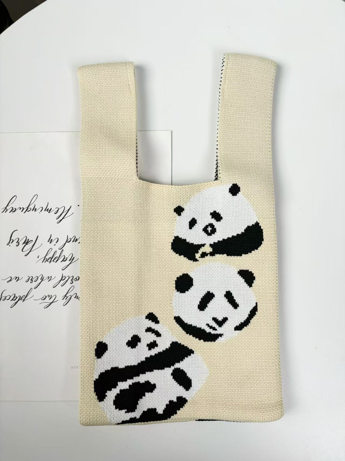 Women's Cute Panda Knitted Gift Niche High-grade Women's Handbag