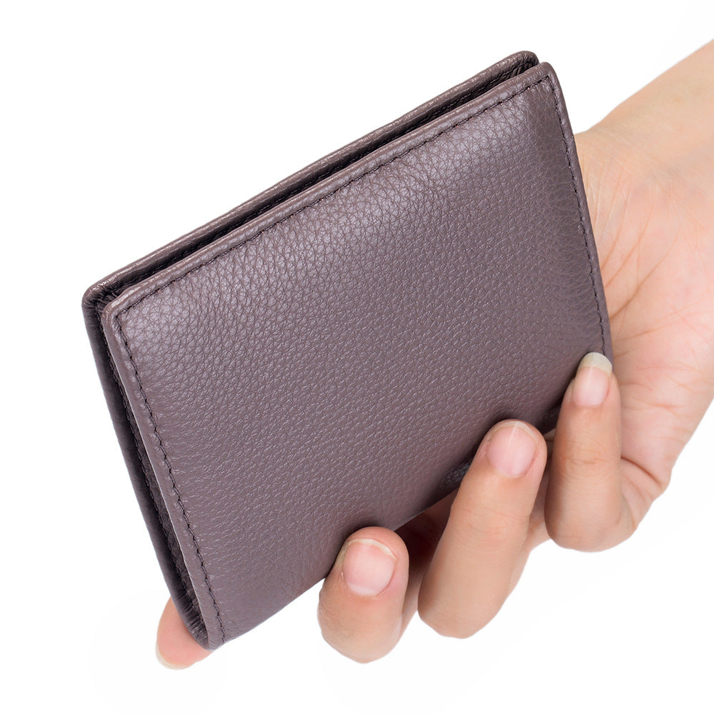 Genuine Leather Short First Layer Cowhide Simple Female Ladies Wallets