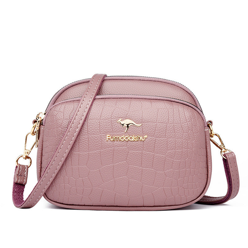 Women's Fashion Embossed Large Capacity Cell Trendy Soft Bags