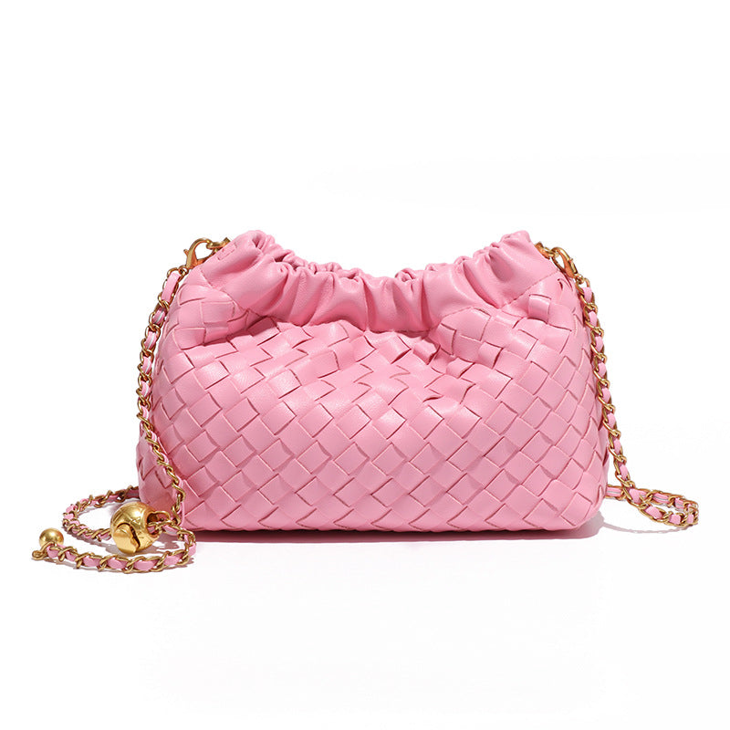 Women's Pleated Cloud Fashion Golden Ball Hand-woven Bags