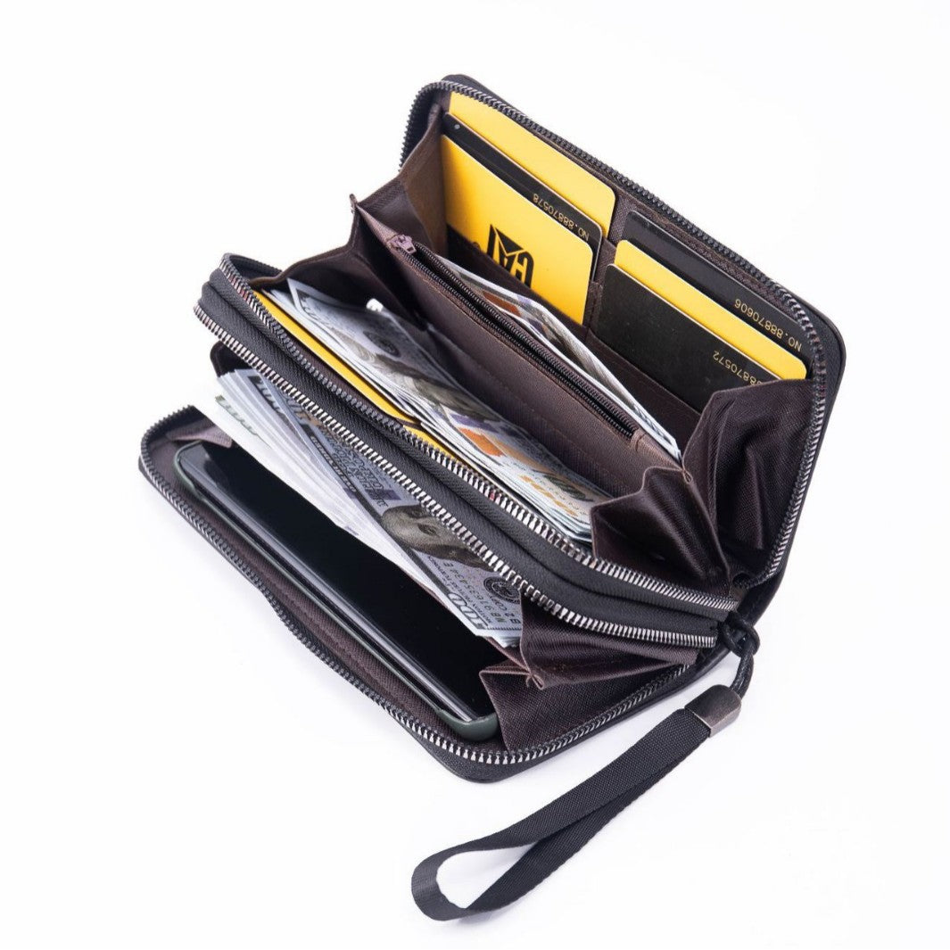Men's Korean Long Practical Multiple Slots Double Layer Bags