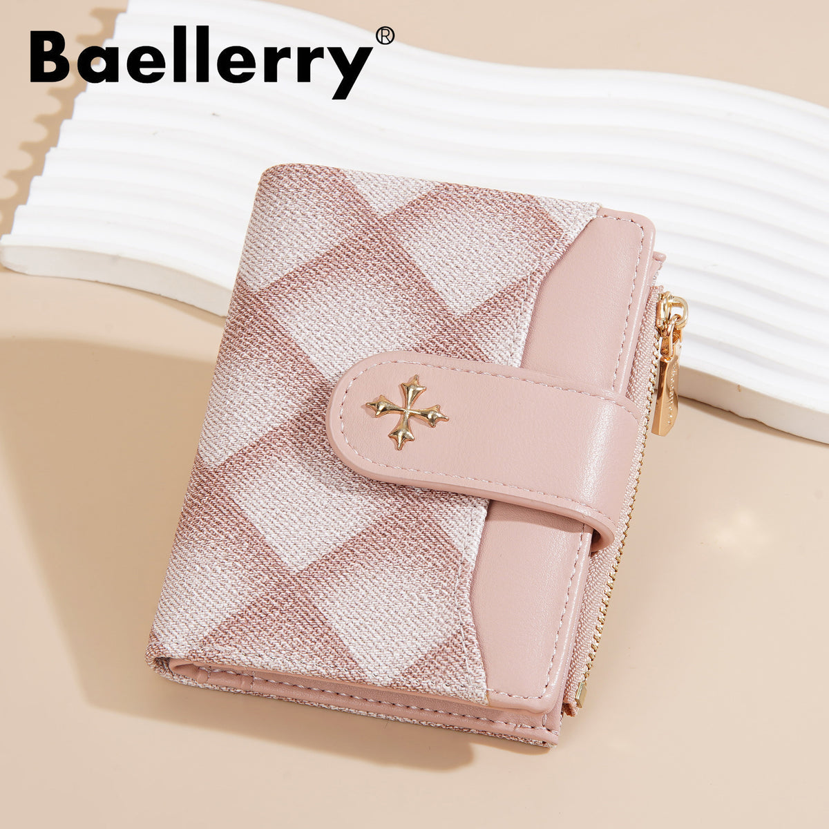 Women's Short Classic Style Two Fold Fashion Rhombus Ladies Wallet