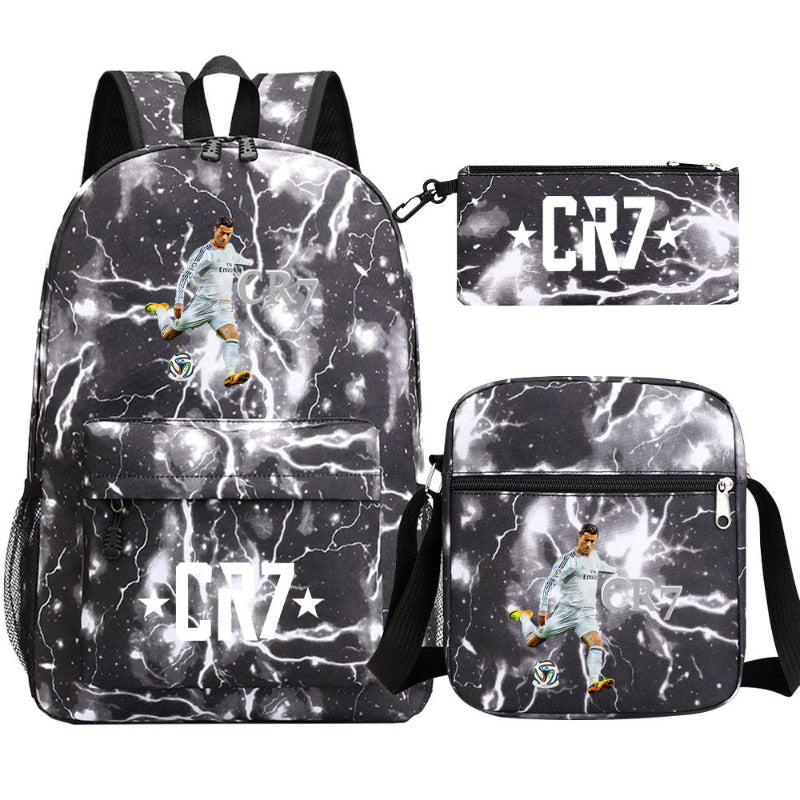Women's & Men's & Football Star Junior Three-piece Suit Backpacks