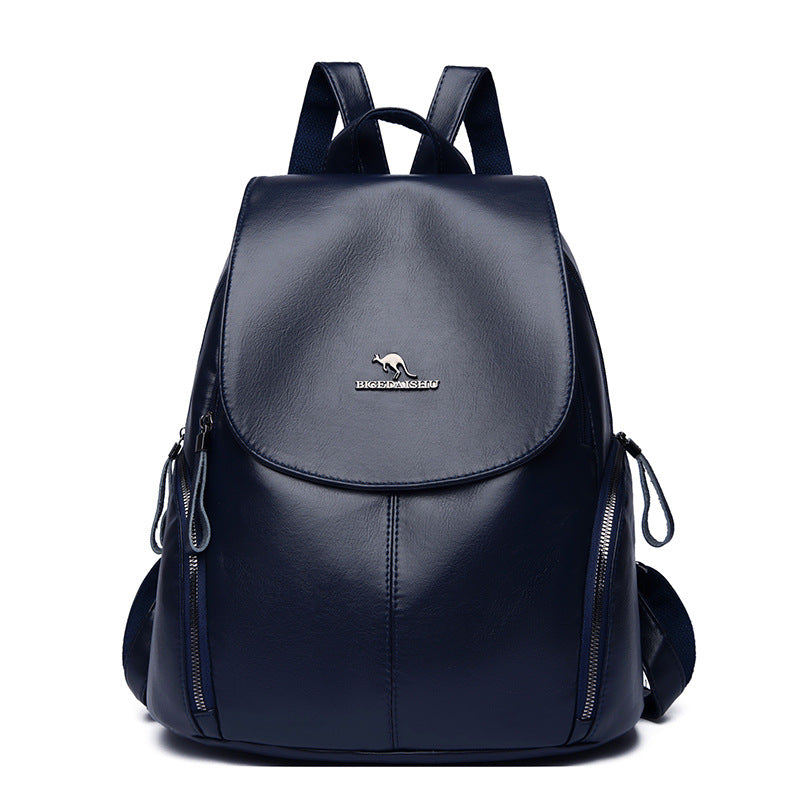 Women's Leather Large Capacity Fashion Mother Going Backpacks