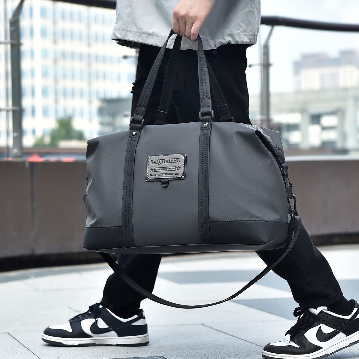 Men's Kangaroo Oxford Cloth Portable Fitness Large Capacity Men's Handbags