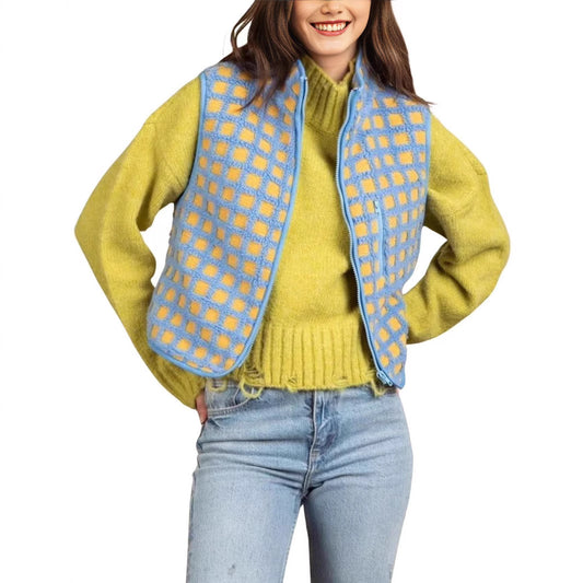 Women's Waffle Polar Fleece Waistcoat Sleeveless Turtleneck Vests