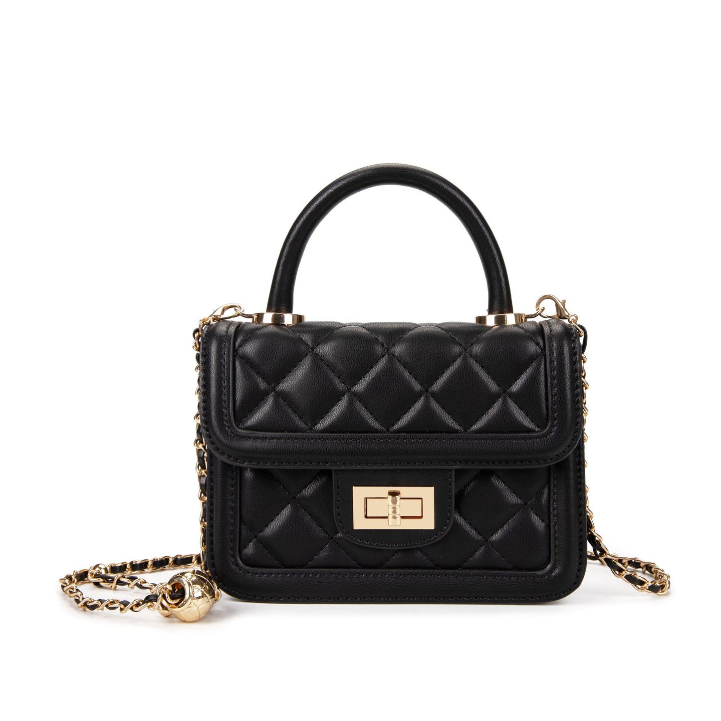 Women's Classic Style Rhombus Embroidered Chain Golden Crossbody Bags