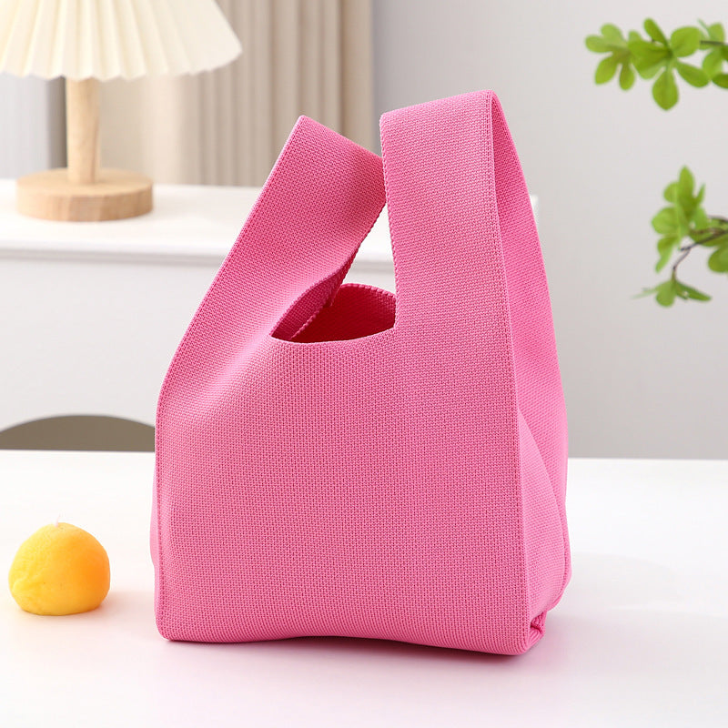 Candy Gift Simple Knitted Solid Color Handbags