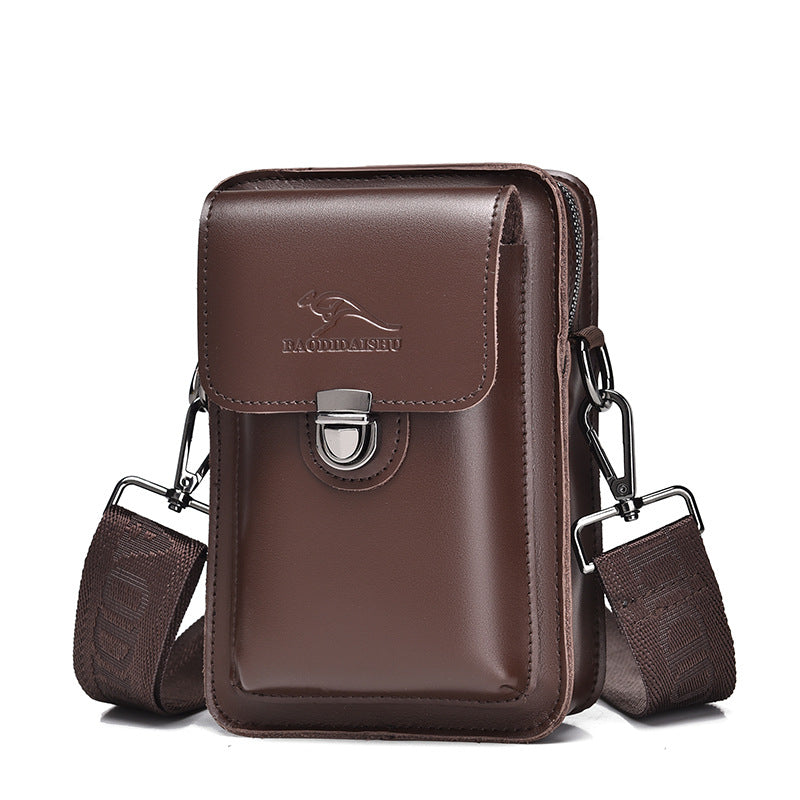 Men's Charming Cowhide Summer Portable Mobile Men's Waist Packs