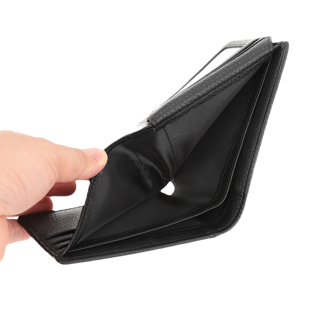 Men's Simple First Layer Cowhide Horizontal Hinge Driving License Men's Wallets