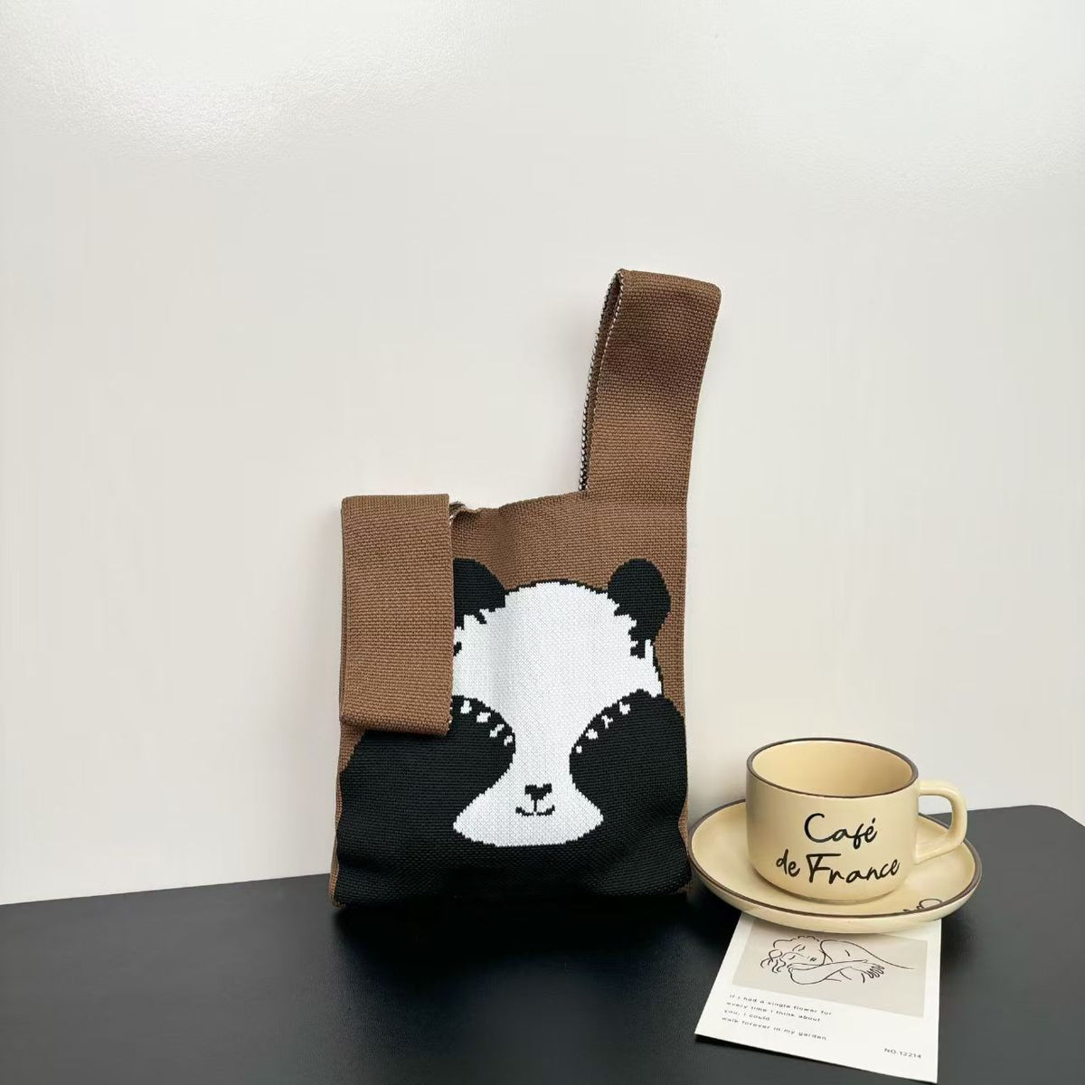 Women's Cute Panda Knitted Gift Niche High-grade Women's Handbag
