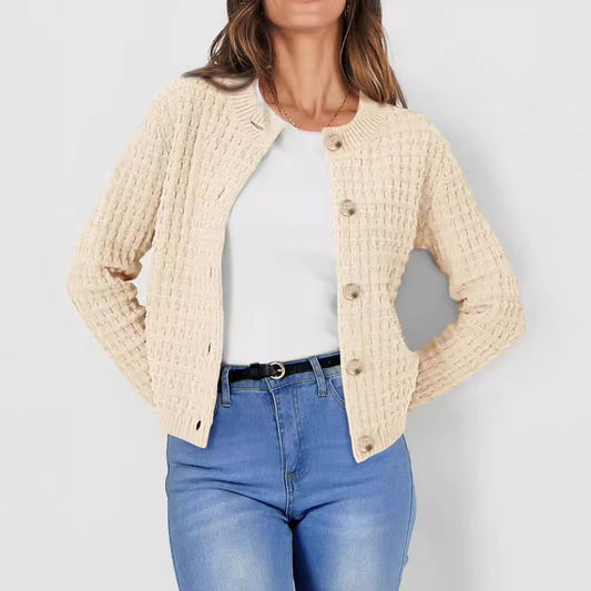 Women's Temperament Crew Neck Knitted Retro Casual Knitwear
