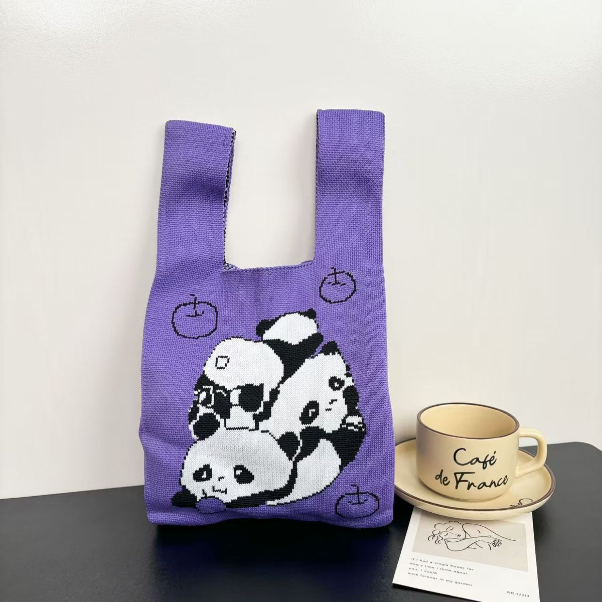 Women's Cute Panda Knitted Gift Niche High-grade Women's Handbag
