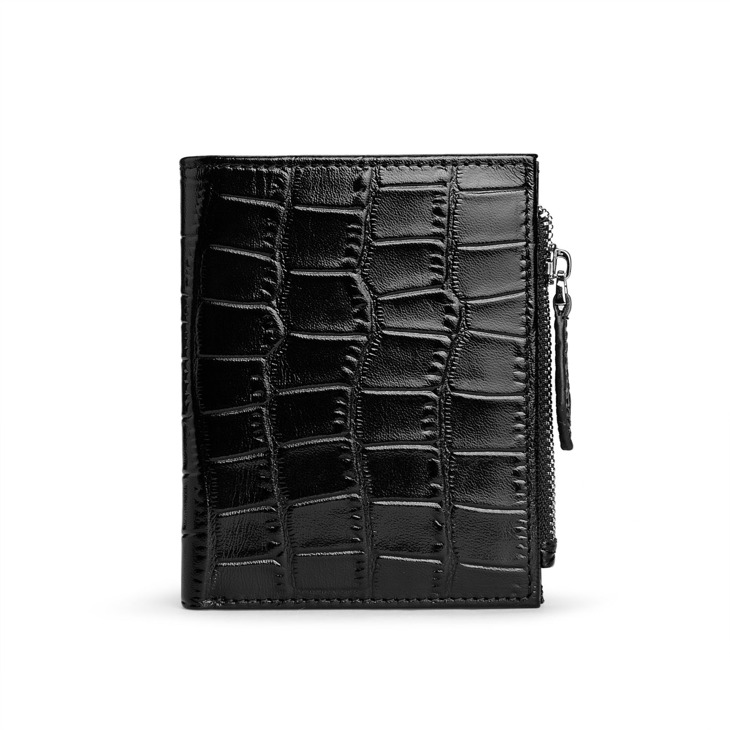 Genuine Leather Fashion Crocodile Pattern Short Ladies Wallets