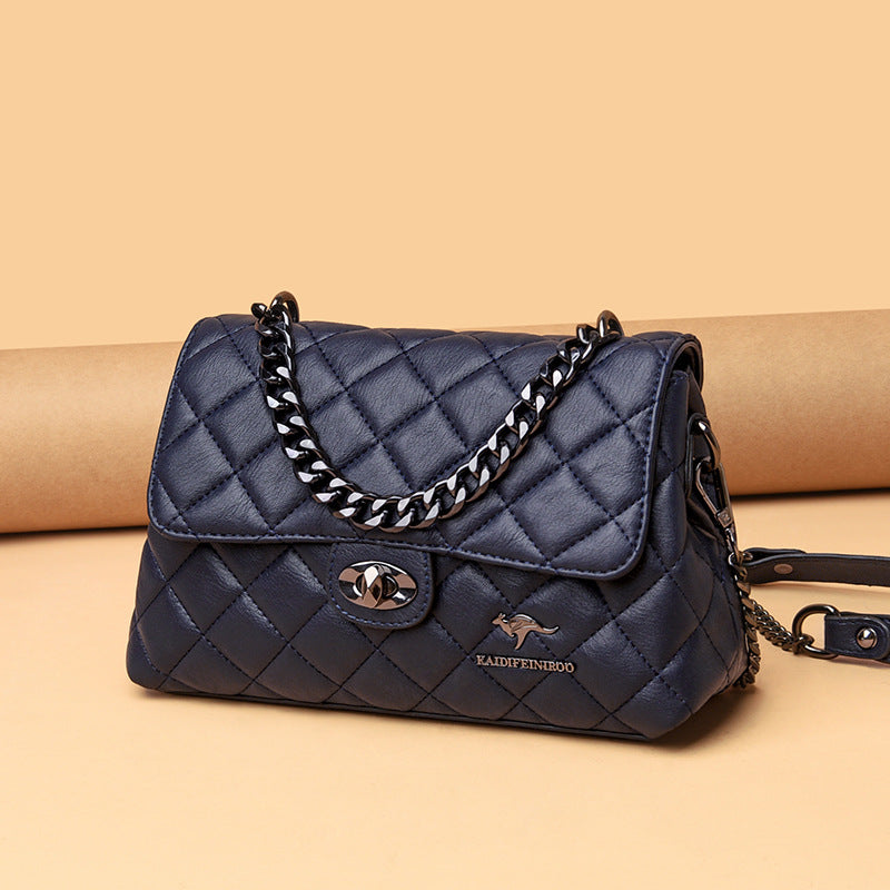 Women's Attractive Fashion Rhombus Embroidery Line Shoulder Bags