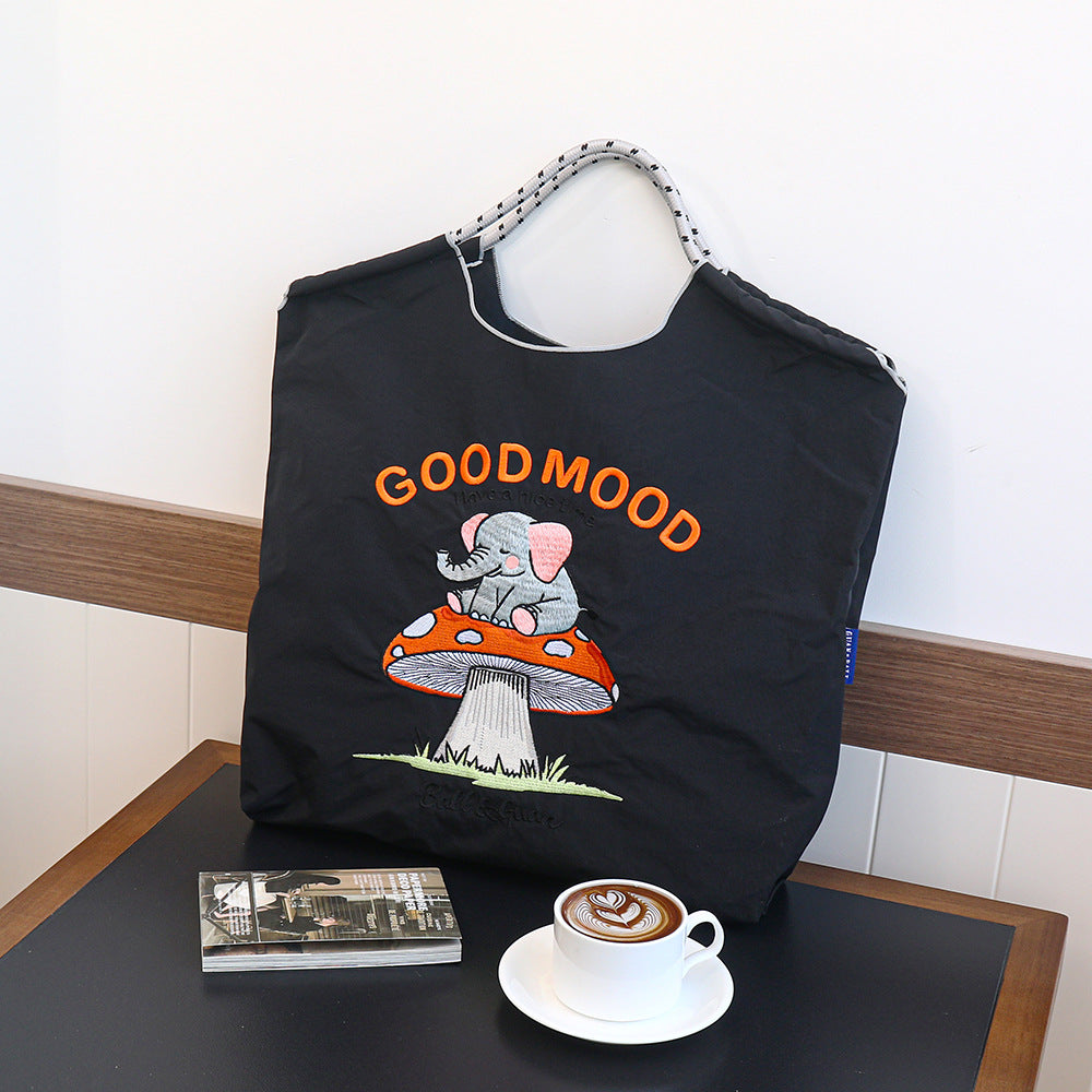 Embroidery Environmentally Friendly Nylon One Shopping Bags