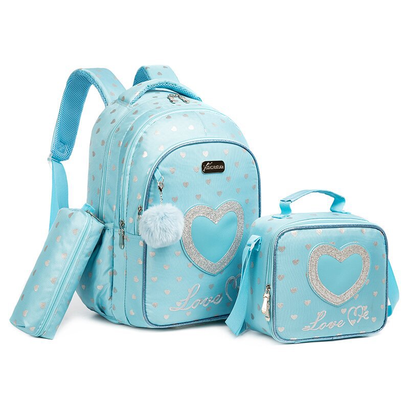 Sequined Cute Cartoon Primary Inch Three-piece Elementary School Students' Schoolbags