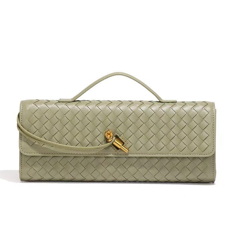 Women's Woven Baguette Fashion Horizontal Clutch Organ Women's Shoulder Bag