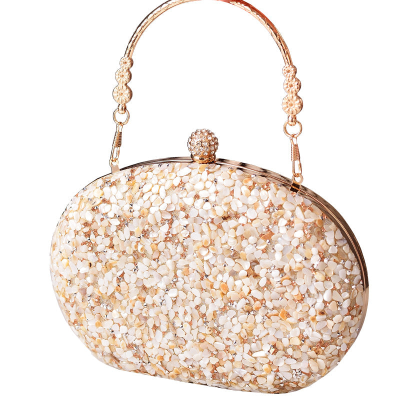 Unique Glamorous Diamond Round Clutch Banquet Evening Bags