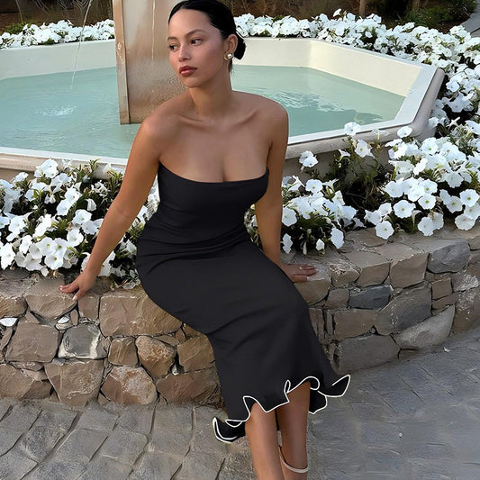Women's Tube Sleeveless Long Slim Fit Big Dresses