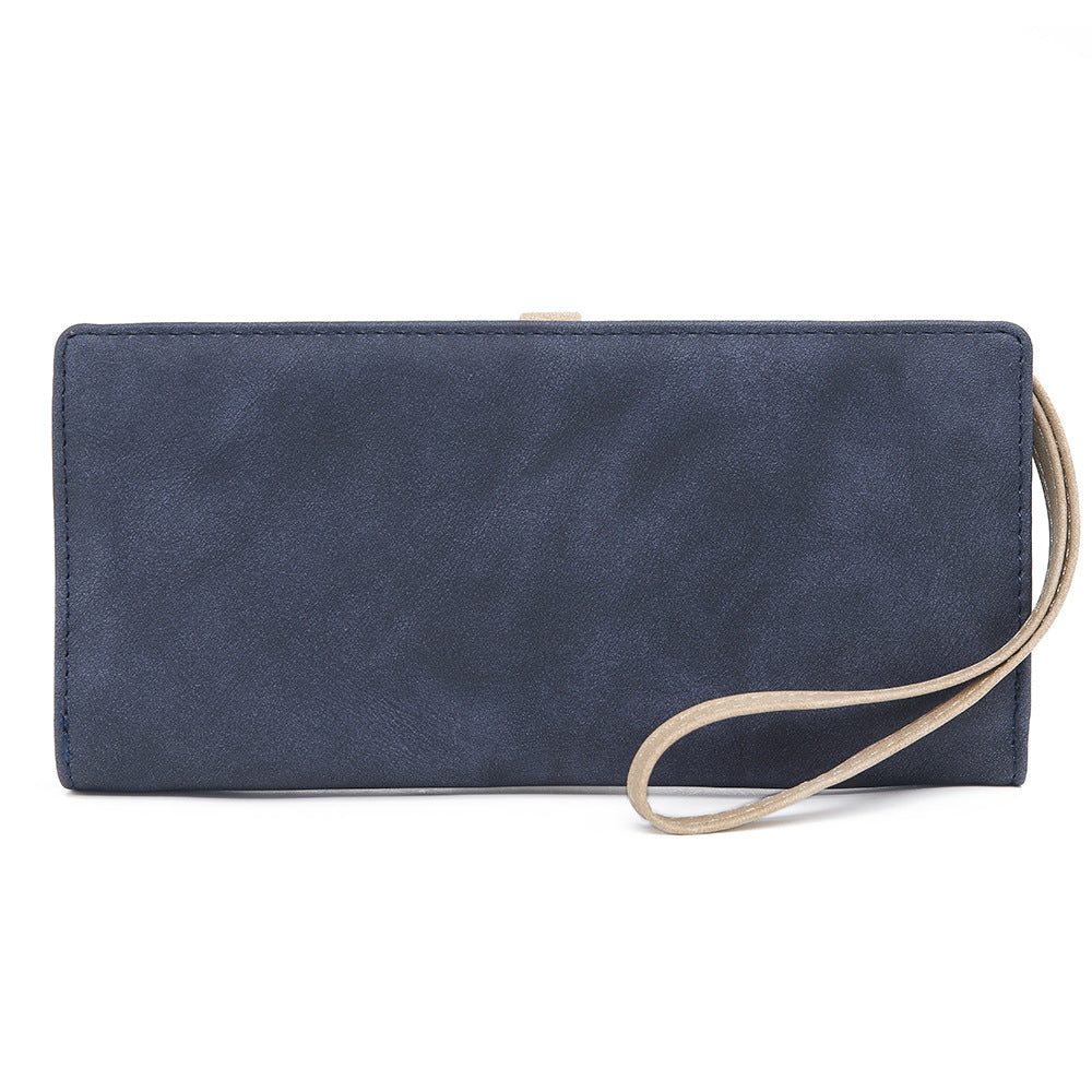 Women's Long Retro Frosted Zipper Daily Ladies Wallet