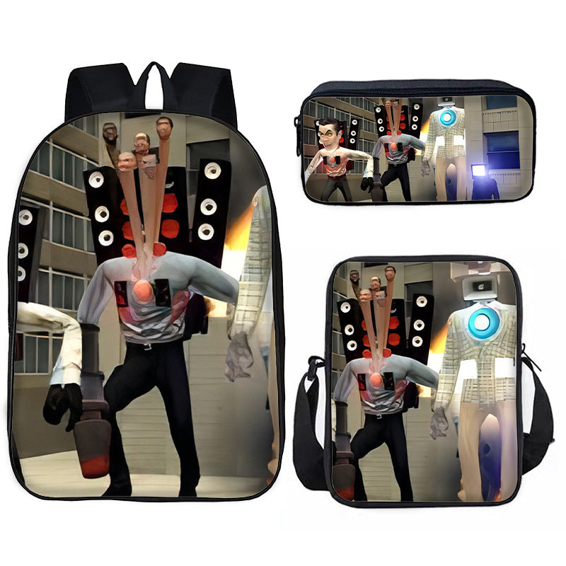 Toilet Primary Secondary Monitor Three-piece Set Elementary School Students' Schoolbags