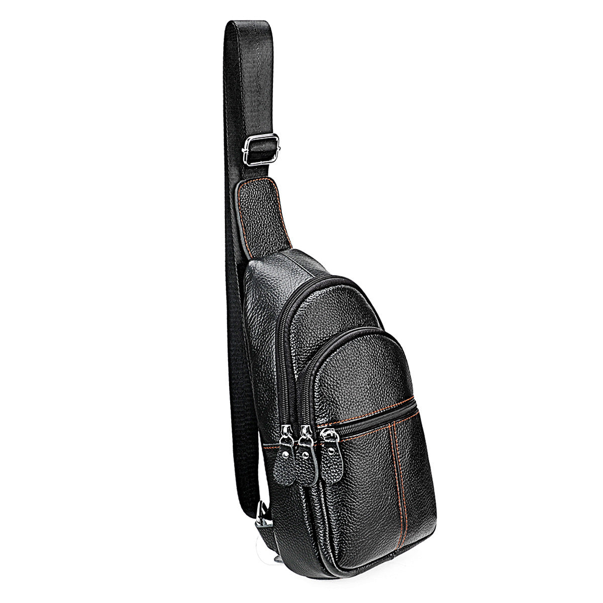 Men's Leisure Top Layer Cowhide Tourism Large Men's Chest Bags