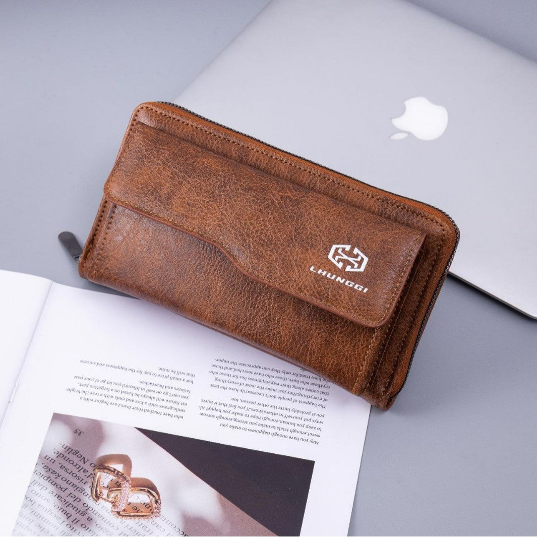 Men's Single-layer Zipper Multiple Slots Long Mobile Men's Wallet