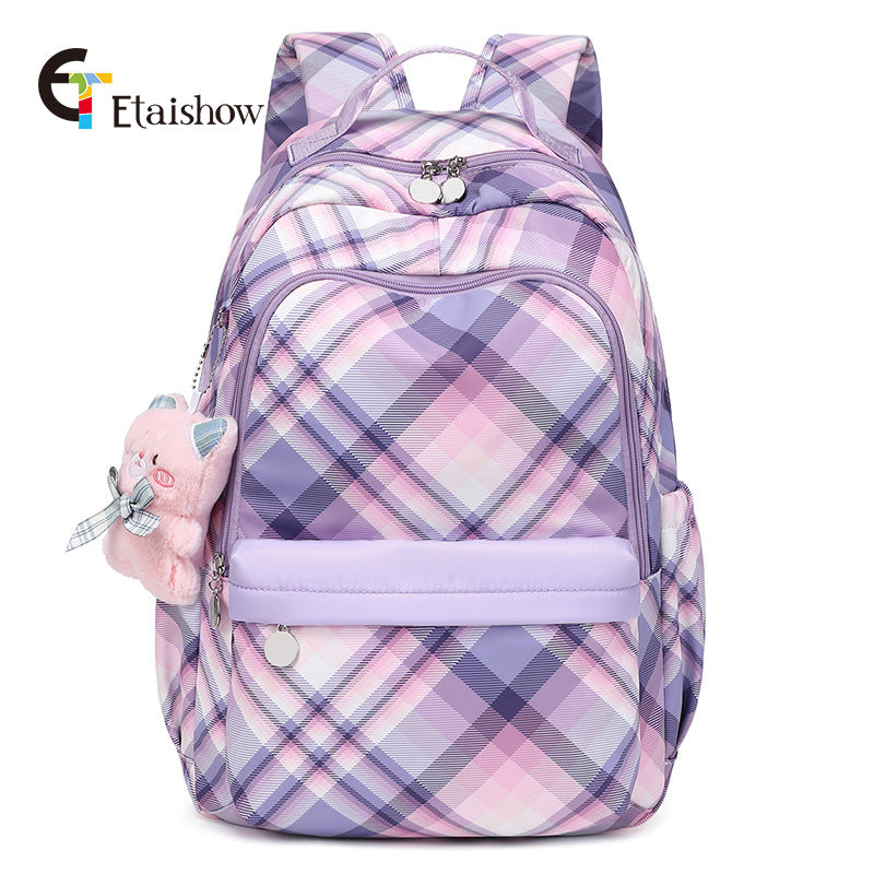 Women's For Junior Cute Cat Print Large Backpacks