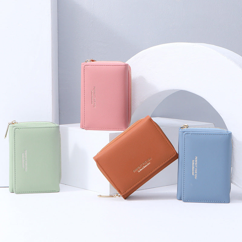 Women's Short Korean Zipper Simple Multifunctional Coin Purses