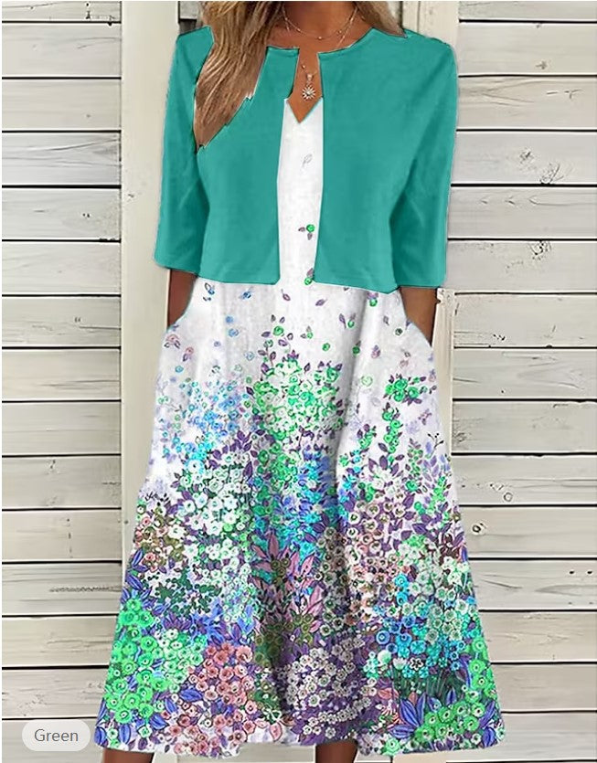 Women's Mature Elegant Long Two-piece Set Dress Dresses