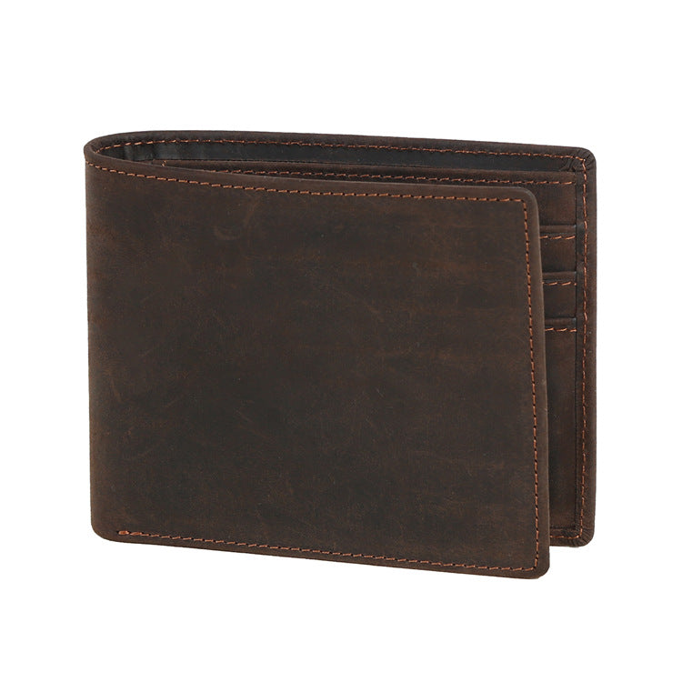 Men's First Layer Crazy Horse Cowhide Vintage Men's Wallets