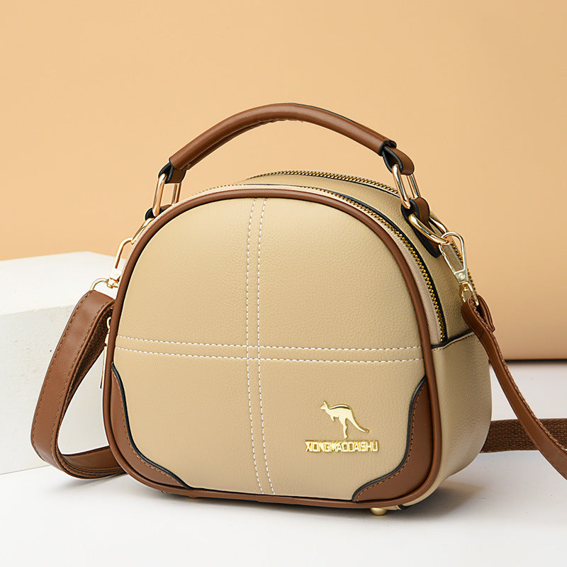 Women's High-grade Embroidery Thread Commute Soft Leather Crossbody Bags