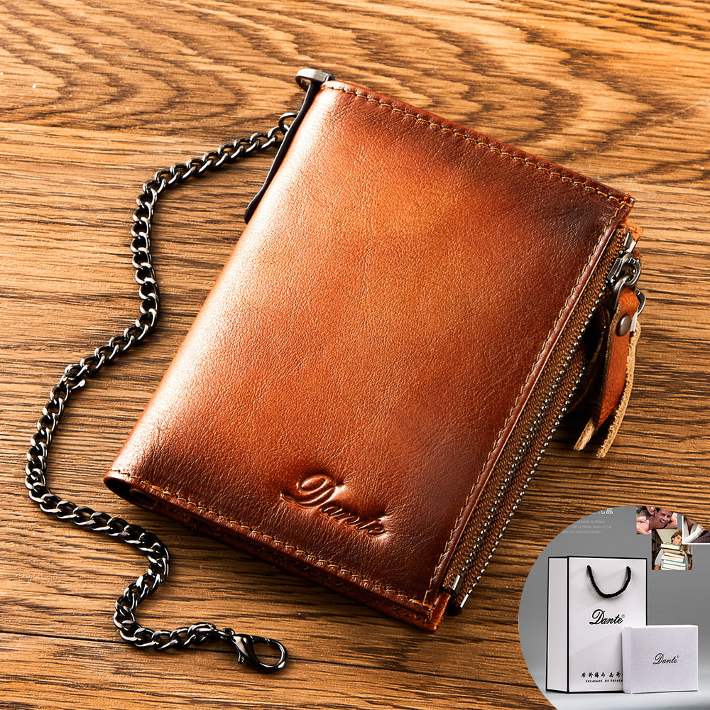 Layer Cowhide Rub Color Driving License Coin Purses