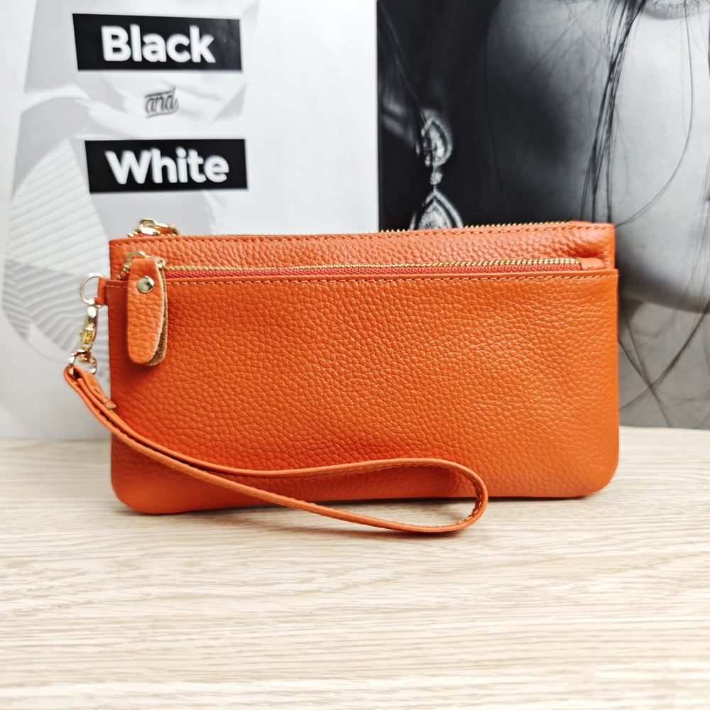 Women's Korean Genuine Leather Fashionable Zipper Wrist Coin Purses